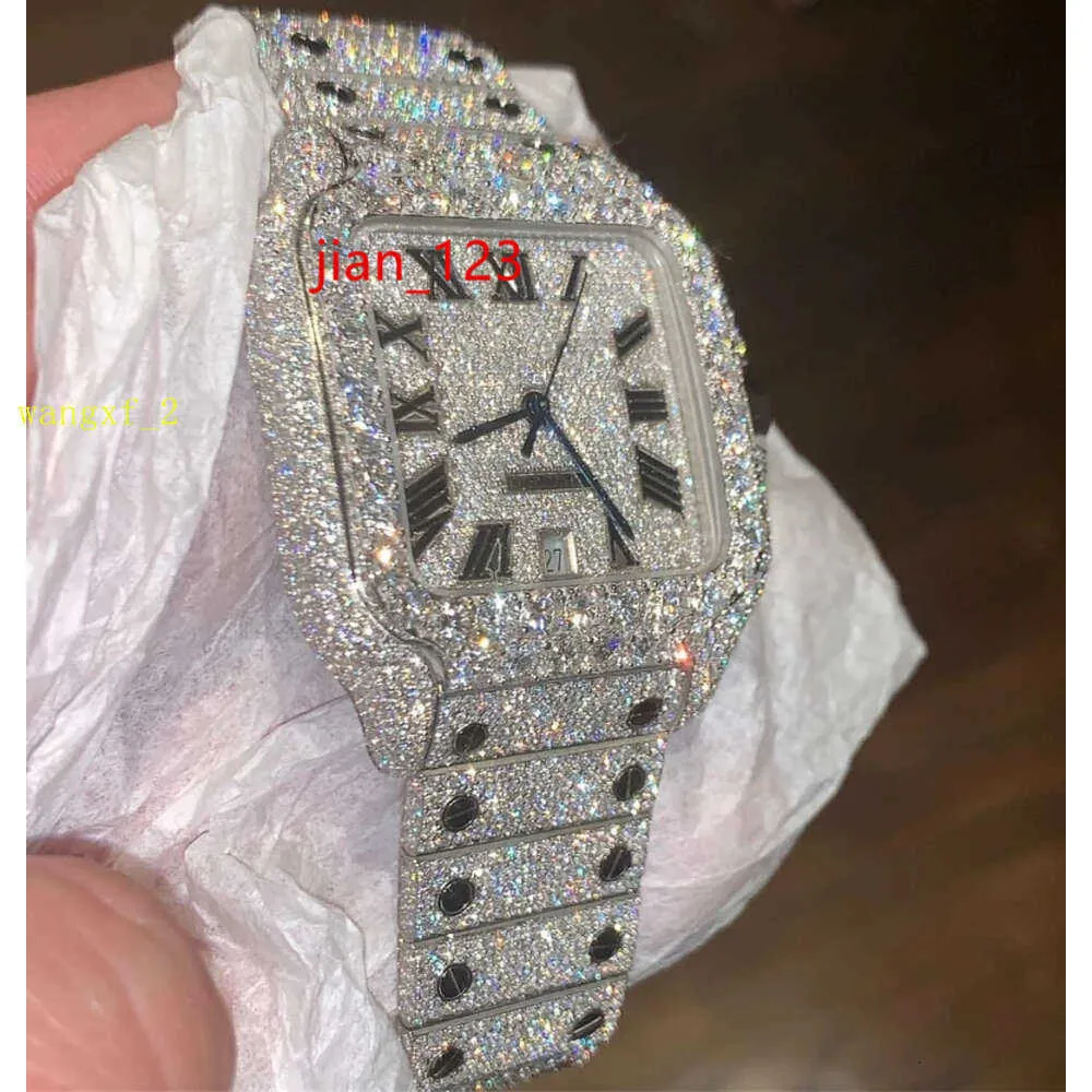 Out Diamond Moissanite Iced Designer herenhorloge voor heren Hoge kwaliteit Montre automatisch uurwerkhorloges Orologio.Montre 44975 es
