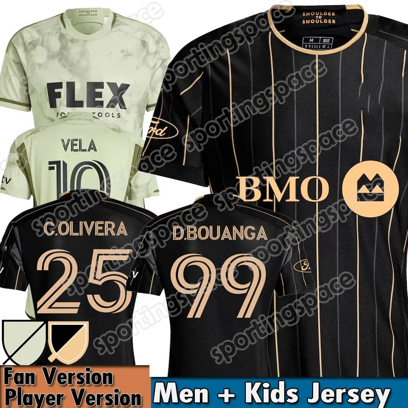 LAFC 23/24 Los Angeles FC Soccer Jersey Kids Kit Man 2023 2024 Football Shirt Primary Home Black Away Green Smokescreen BOUANGA OLIVERA TILLMAN BOGUSZ VELA Foot Equipe