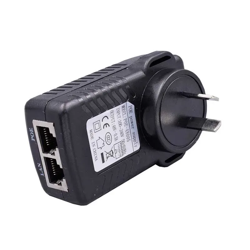 Plugue de parede poe de 48v, 0,5a, 24 watts, adaptador ethernet, cctv, câmera ip, fonte de alimentação de telefone, eua, ue, au, reino unido