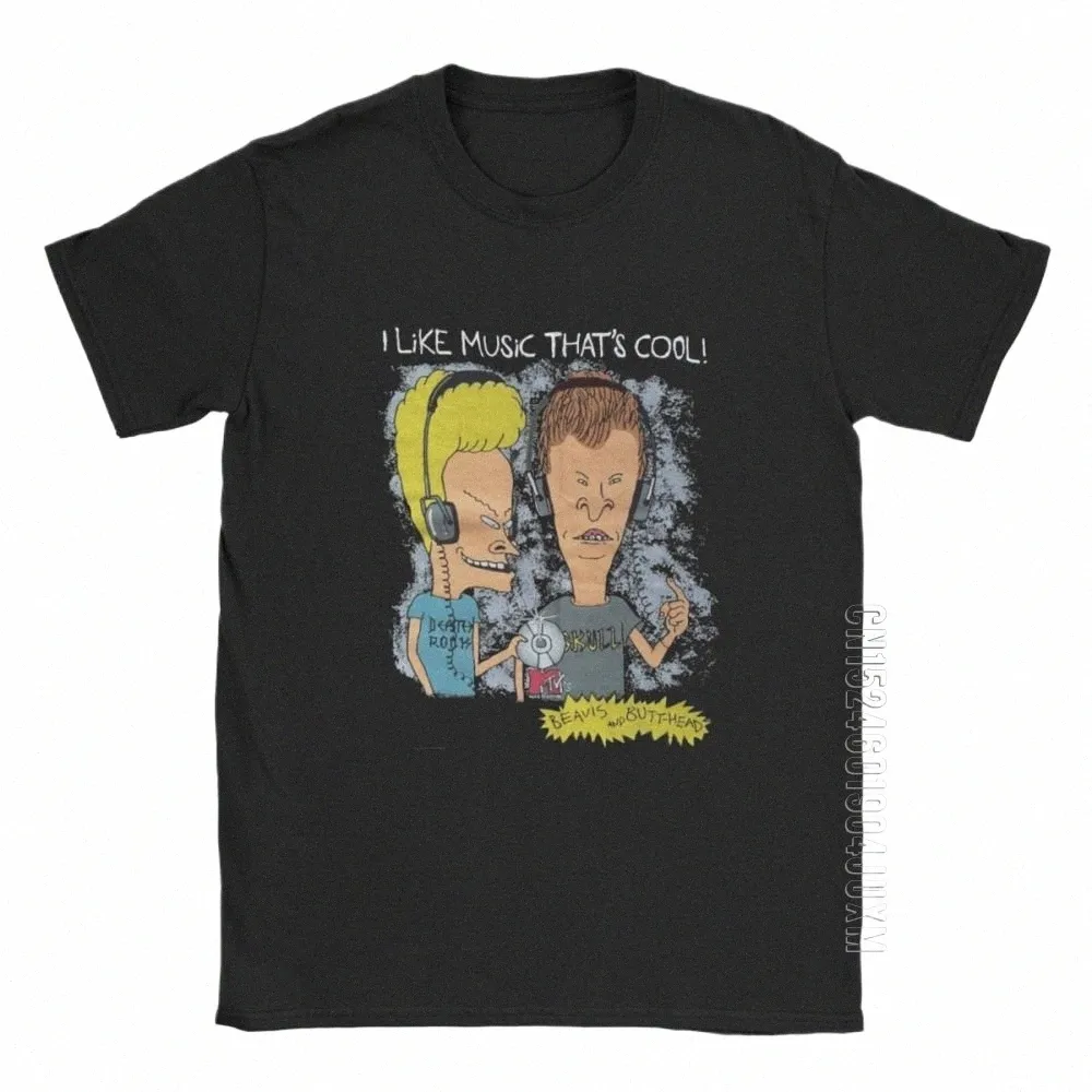 beavis And Butthead Stylish T Shirt Man's Short Sleeve Tops Unique Tee Shirt Pure Cott Crew Neck T-Shirts I5ZZ#