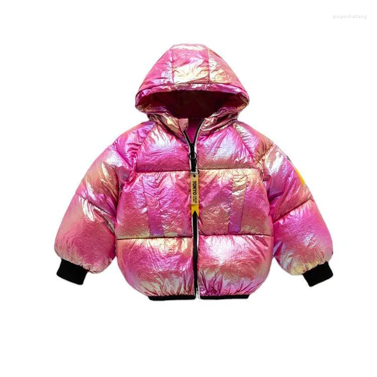 Manteau en duvet pour bébé fille, vêtements à la mode, veste d'hiver pour enfants, manteaux roses chauds et épais colorés, 2024