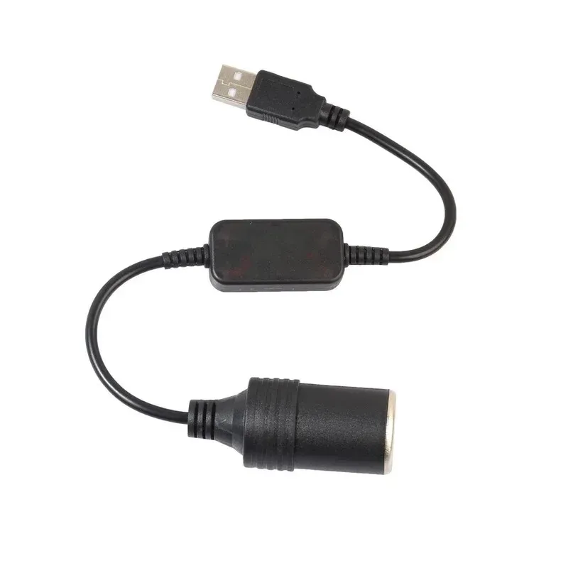 5V 2A USB Male To 12V Car Cigarette Lighter Socket Female Power Converter Adapter Cable for Electronics Auto Accessories