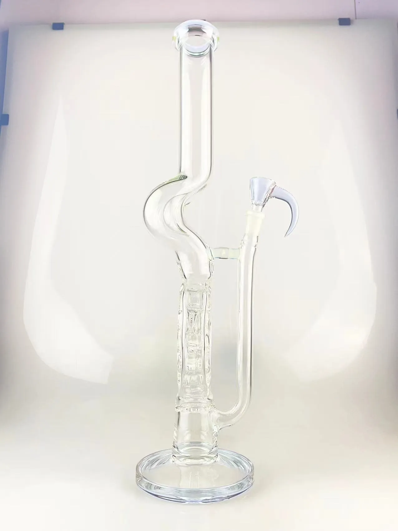 Smoking Pipes swiss bong 16inch 18mm accents colored with purple cfl add opal in the bridge new design welcome to order