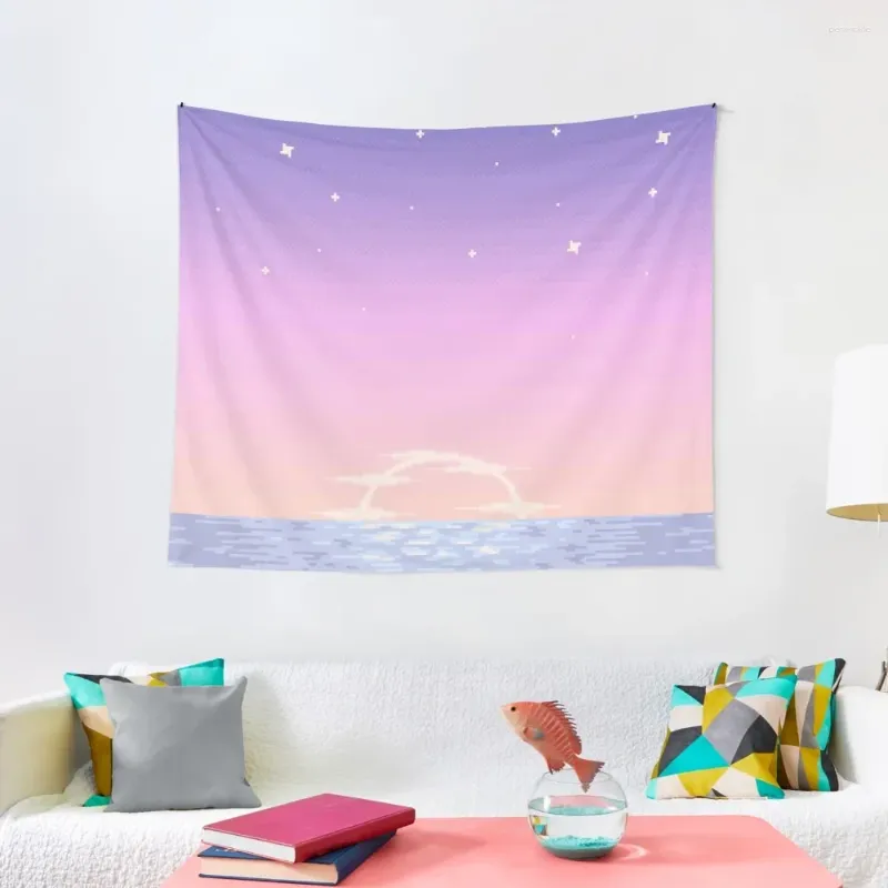 Tapisseries Dreamy Ocean Sunset Tapestry House Decor Outdoor Wall Hanging