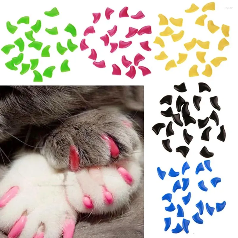 Hundkläder 100st Pet Nail Caps Lovely Claw Control Protector för katt och storlek XS (blandad färg)
