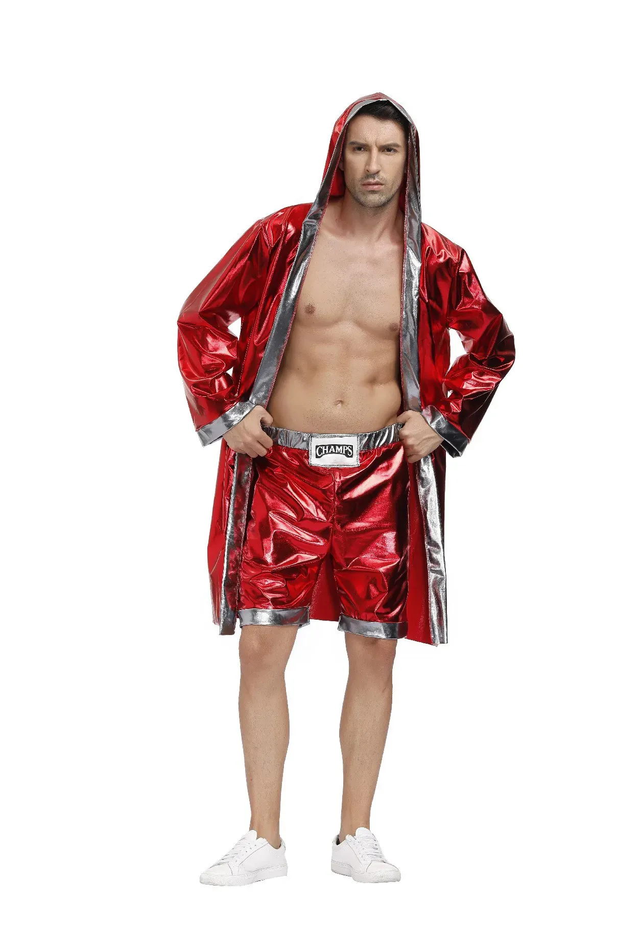 Python Boxing Cloak Red Boxing Champion cosplay for Couples - Hooded Cloak Robe and Shorts ...