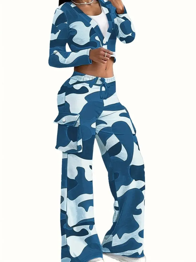 Camouflage Print Two-Piece Set: Sexy Short Top & Casual Pants Womens Sportswear, Outdoor Loungewear - Trendy Activewear from Dhgate Womens Pants & Capris - price 7.46 Camouflage Print Two-Piece Set: Sexy Short Top & Casual Pants Womens Sportswear, Outdoor Loungewear - Trendy Activewear from Dhgate Womens Pants & Capris - price 7.46