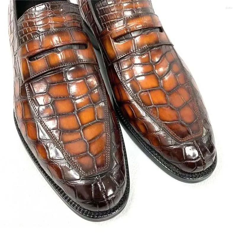 Drnbbness Shoes Hongsnben Male Men Fashibnon Brush Color bnCrocodile Bbnelly Businedfss Pure Handmabnde