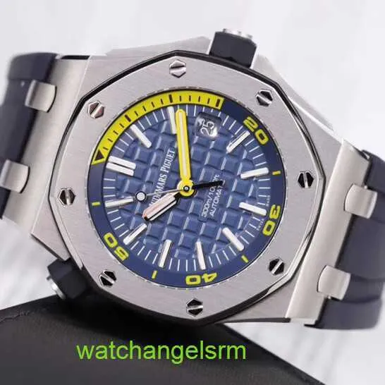 AP-Armbanduhrkollektion Royal Oak Series 15710ST OO Präzisionsstahl 42 mm Gauge automatische mechanische Uhr A027CA.01/blaues Zifferblatt