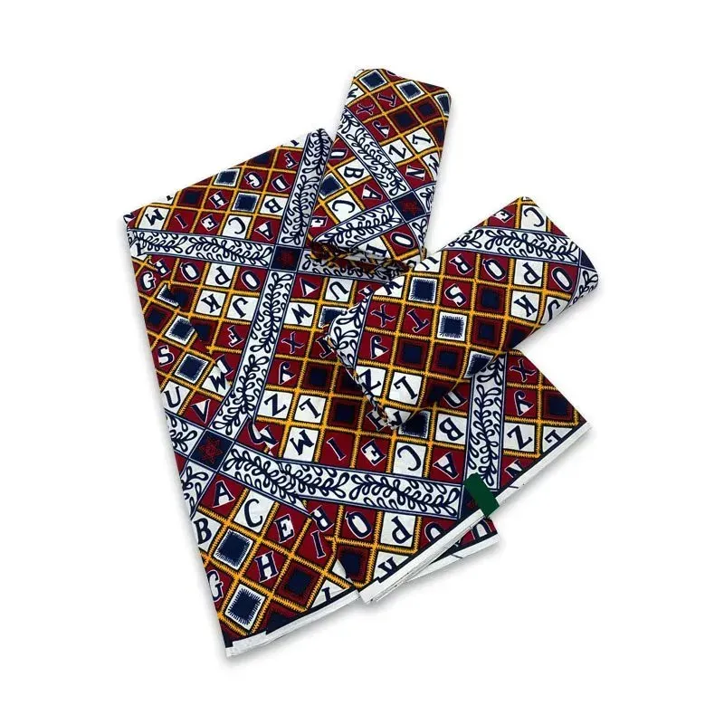6ヤード/ロットのアフリカの生地の幾何学的パターンアンカラ100％コットン生地の縫製