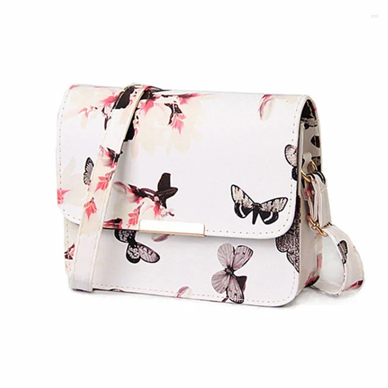 أكياس الكتف Sunmmer سيدات واحدة حقيبة صغيرة الفراشة الحب زهرة مربع مربع حقيبة اليد الموضة الأزياء أنثى أنثى