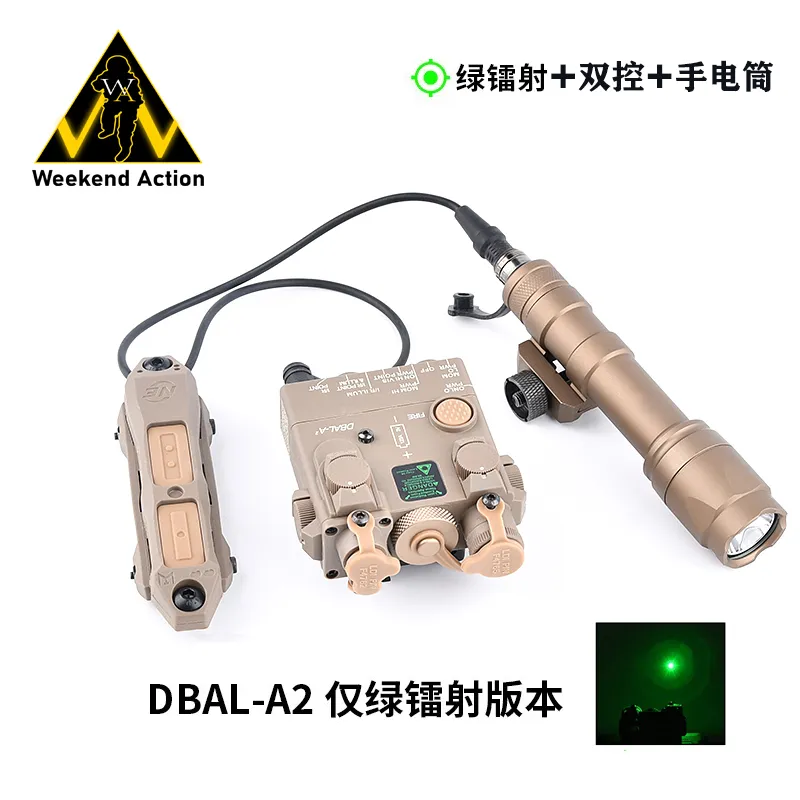 Indicador tático de laser dbal-a2 m300a/m600c lanterna de controle duplo mouse cauda de mouse verde laser verde conjunto