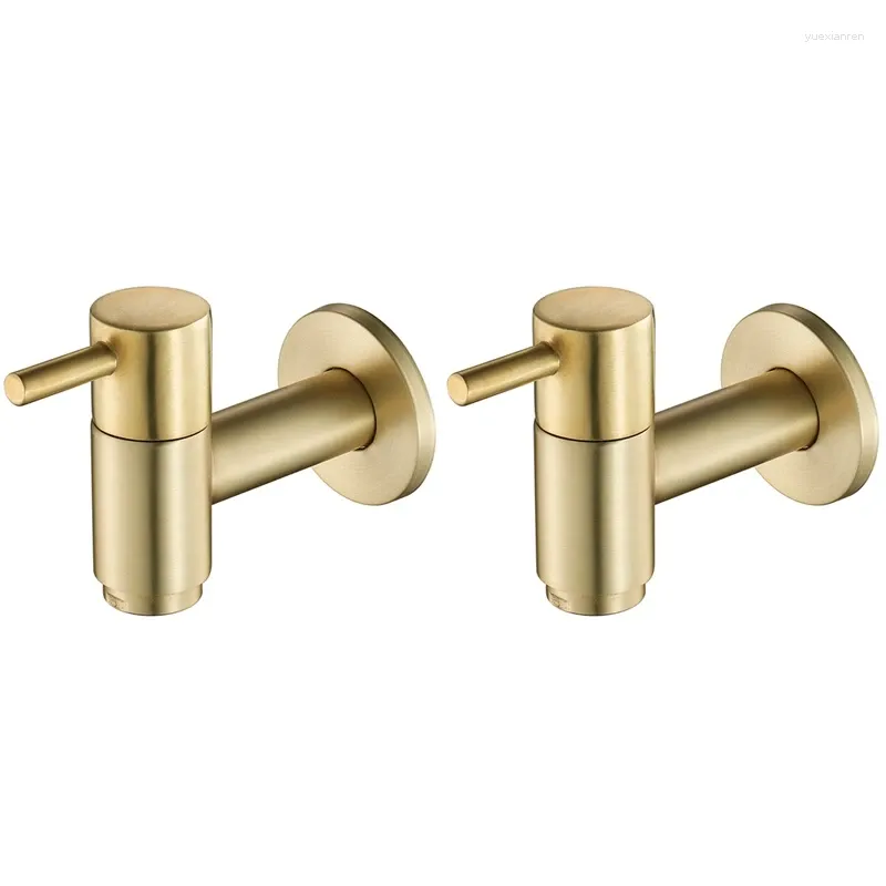 Zlew łazienki krany ABSF 2x szczotkowane złoto okrągłe miedziane naścienne pralki kran mop basen ogrodowy kran wodny na zewnątrz