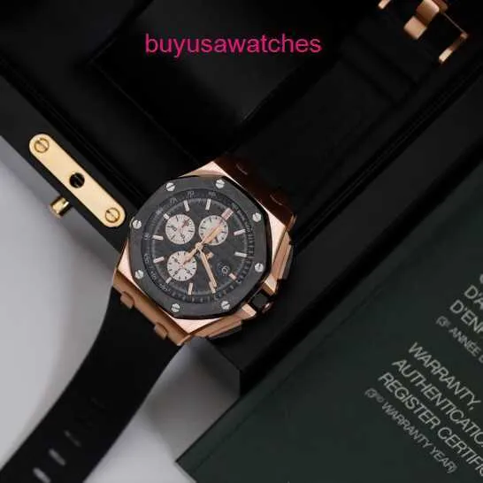 Machinery AP Reloj de pulsera Royal Oak Offshore Series 26400RO.OO.A002CA.01 Reloj deportivo suizo mecánico automático de oro rosa de 18 quilates para hombre de fama mundial