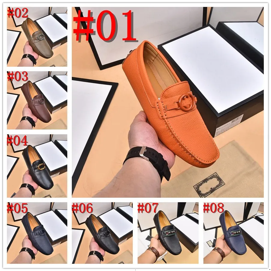 40 Model Men's Luxury Brand Casual Shoes Fashion Suede Leather Designer Loafers Skor mjuka bekväma körskor för man moccasins promenader sneakers