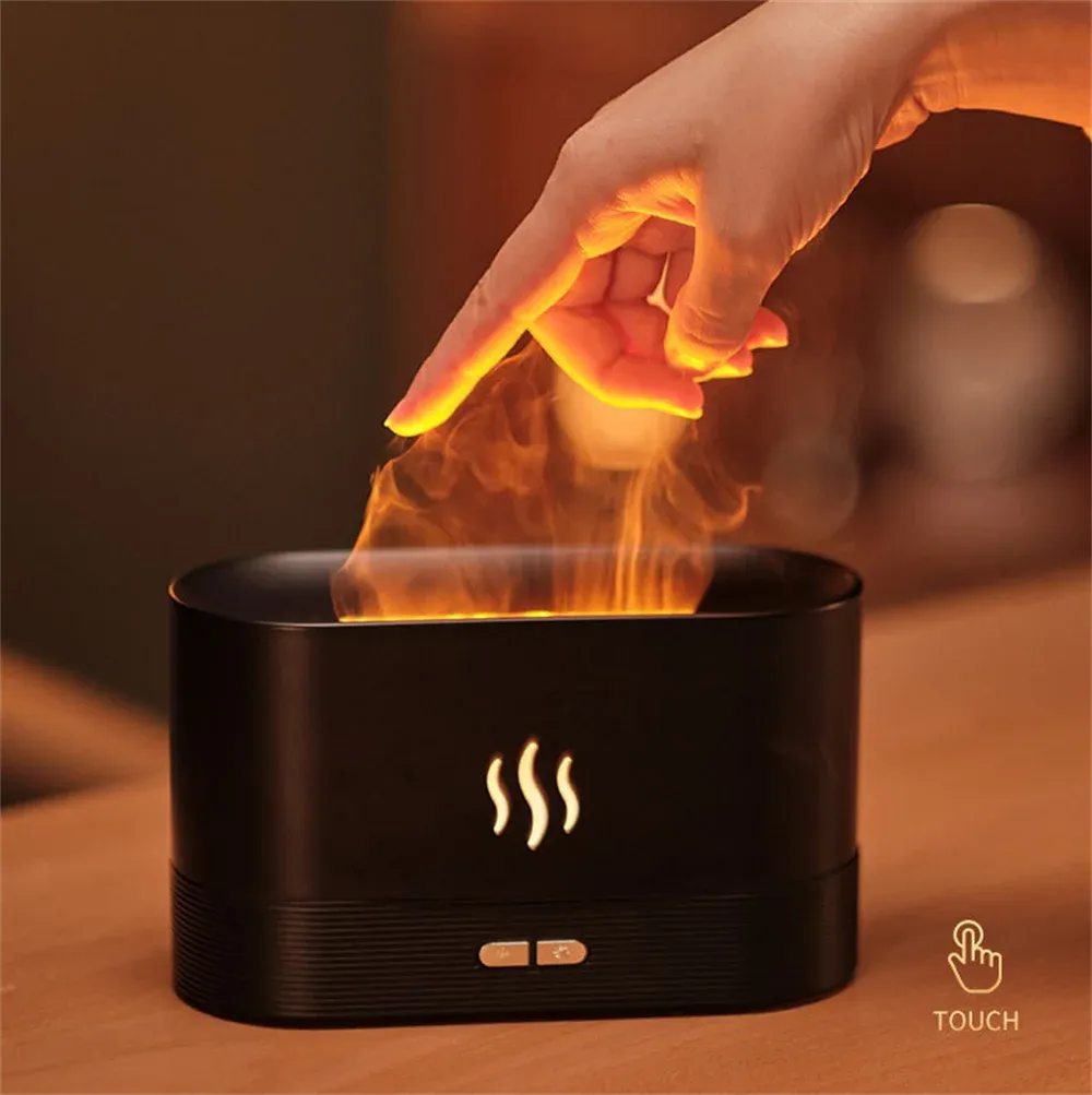 Burners Flame Essential Oil Fragrance Diffuser Air Humidifier Aromatherapy Electric Smell for Home Fire Scent Aroma Diffuser Machine
