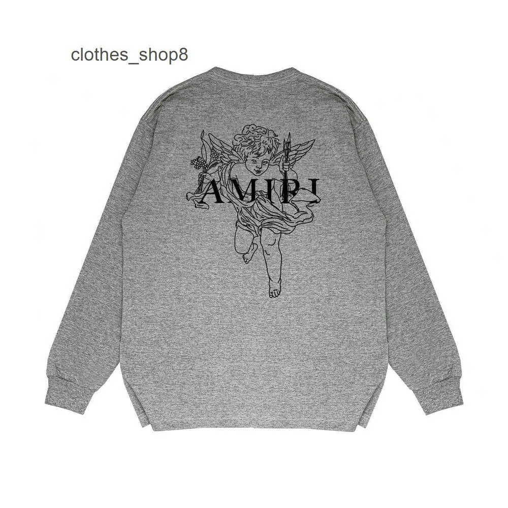 Hoodie sweatshirt svett vinter långvarig lager amiirss chaochao varumärke ängel skiss tryck ärm bokstav ren bomullsmän t-shirt q7jf