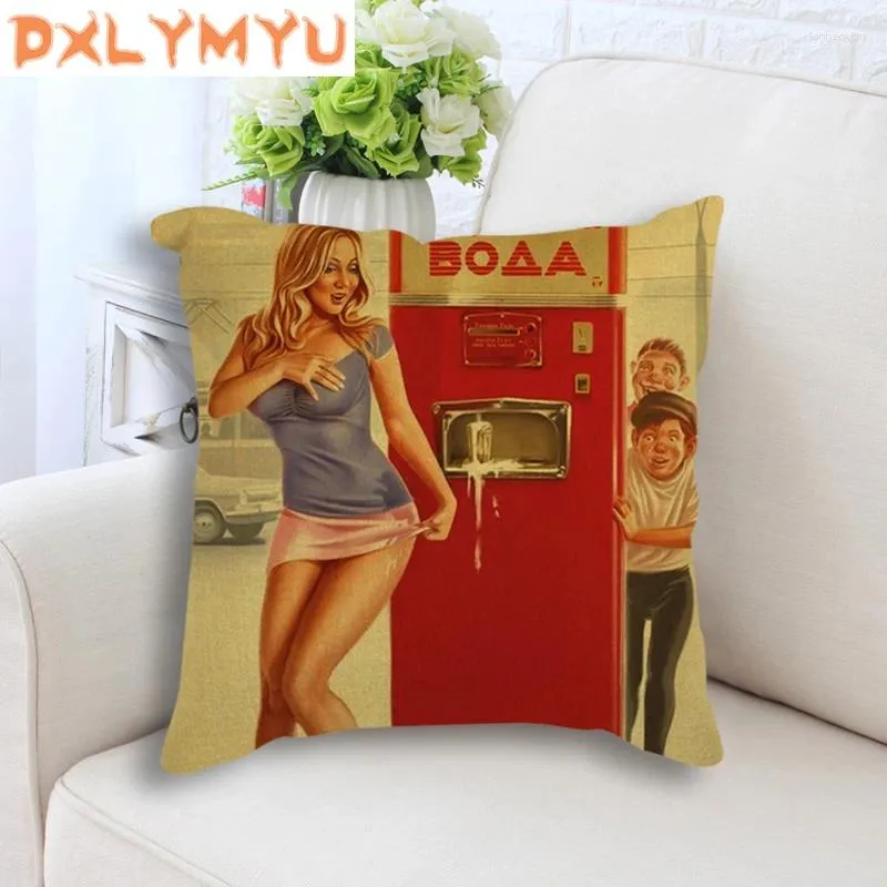 Pillow Retro Cover Decorative Cases For Sofa Sexy Girl Seat Case Car Pillowcase Bed Print 45x45cm