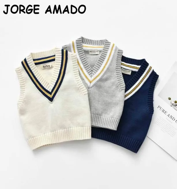 2020 Sonbahar Kız Yeleği Yürüyen Toddler Bebek Kazak Örgü Moda Vneck Sweater Çocuklar Ceket Toddler Giysileri WL0059297769