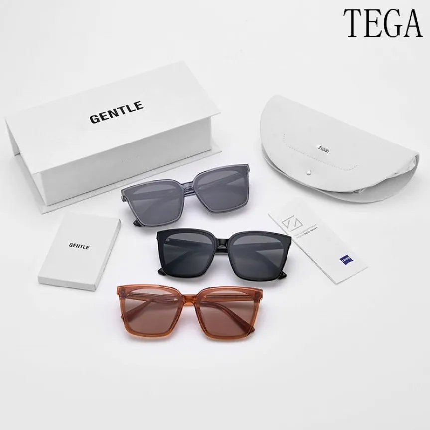 Nowa Korea marka Tega Square Designer Okulary przeciwsłoneczne Kobiety przeciwsłoneczne dla mężczyzn luksusowe vintage oryginalne okulary słoneczne UV400266K