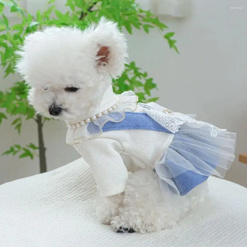 Abbigliamento per cani Fine Workmanship Abito per animali domestici affascinanti abiti da principessa di facile stato decorazione perle simulata per cani gatti carini pelosi