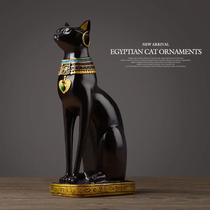 Sculptures Chat égyptien résine artisanat vintage décor à la maison moderne vintage Baster déesse dieu pharaon figurine statue pour ornements de table cadeau