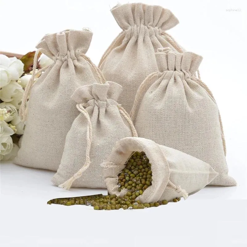 Confezione regalo 1 pz Sacchetti con coulisse in cotone riutilizzabili multi formato Confezione di gioielli Custodia per borsa estraibile per matrimonio