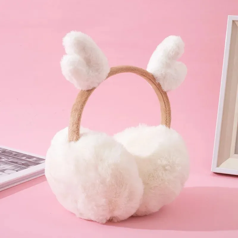 Christmas Antler Earmuffs - Cute Elk Fur Ear Warmers, Solid  display picture 1