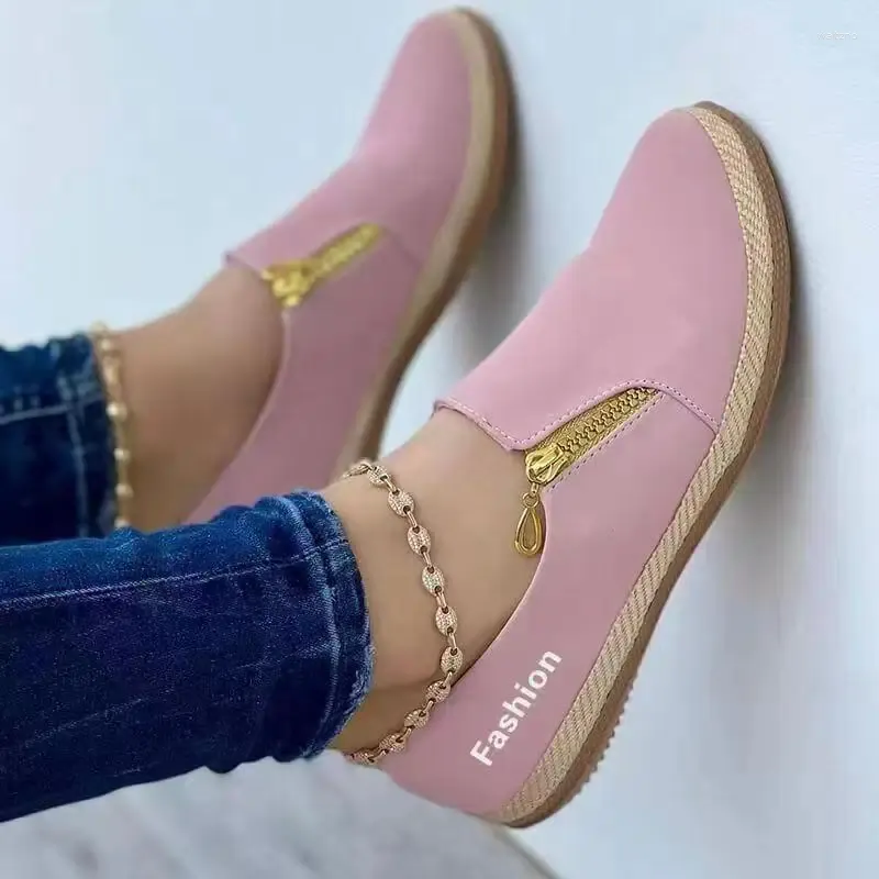 أحذية غير رسمية نساء zip 2024 جولة رئيس الطالب الرياضي للأزياء زوجين المشي شقق السيدات sneakers zapatos mujer