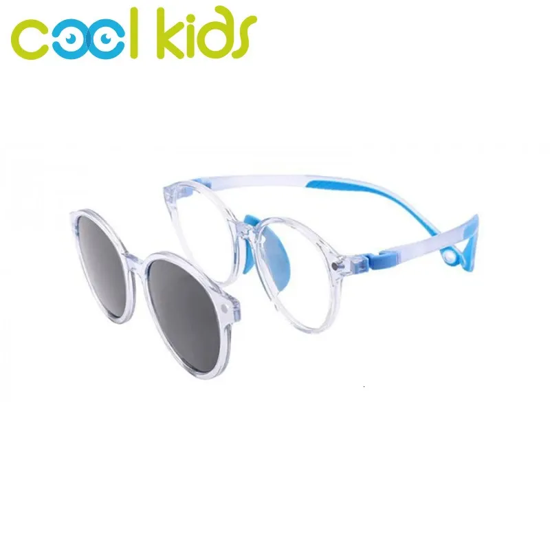 COOL KIDS Lunettes de soleil pour enfants UV400 Lunettes de soleil à clipser Lunettes pour enfants Montures de lunettes Matériau souple Lunettes flexibles 240322