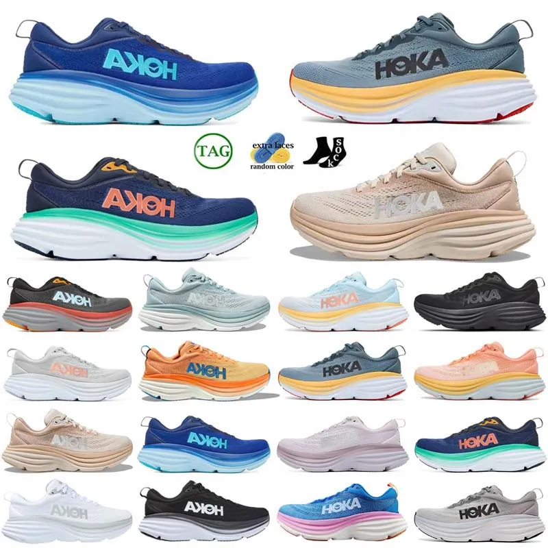 Hokka Running Shoes Oone Oone Cliftoon 8 9 Carboon X2 X3 Boondi 8 Sneakers Black Coastal Sky Vibrant Orange Shifting Sand Airy Women Men Outdoor Jogging Trainers 36-48