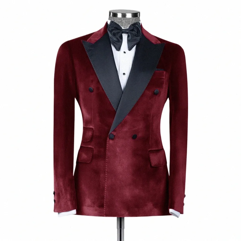 Chaqueta de terciopelo c doble botadura para hombre ، traje para padrino de boda ، cjunto de ، abrigo ، ropa escenario s9zu#