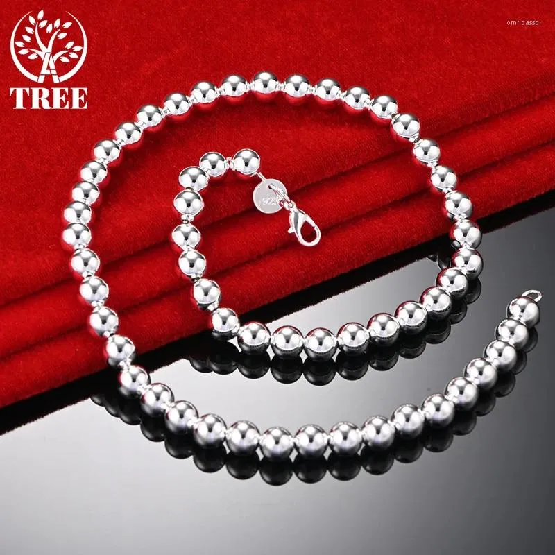 Pendants ALITREE 925 Sterling Silver 8mm Beads Chain Necklace For Woman Party Engagement Wedding Fashion Jewelry Ladies Birthday Gifts