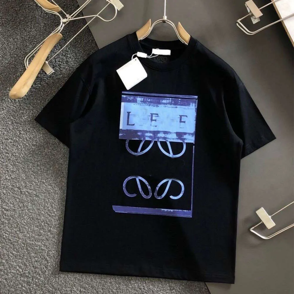 Designer Luxe Loes Klassiek High End Merk Lente en Zomer Nieuw Letter Touw Bedrukt Puur Katoen Korte mouwen Trendy Veelzijdig Unisex T-shirt