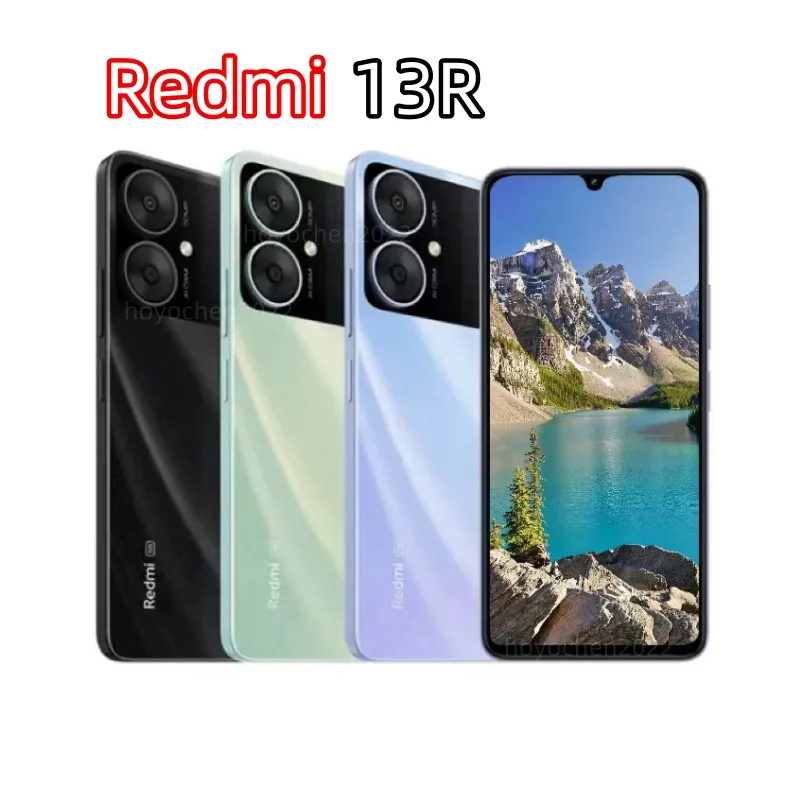 Xiaomi redmi 13r 5g telefone móvel 4 rom smartphone android 6.74 polegadas display 50mp câmera reconhecimento facial desbloquear celular