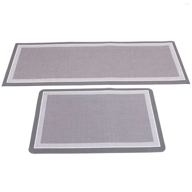 Tapis 2 pcs Tapis Cuisine Plancher Antidérapant PVC Tasse Absorbant Tapis Tapis Antidérapant Salle À Manger Tapis Décoration