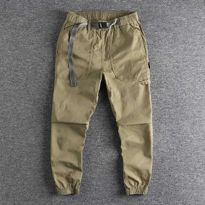 Herenbroeken 2024 Nieuwe Comfortabele Authentieke Camping Hoge Kwaliteit Mode Trendy Broek voor Heren Losse Gestreepte Casual Broek J240328