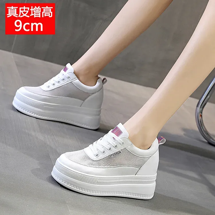 Modaya uygun Pazar 2024 Yeni Songgao Kalın Sole İç Yüksek Kadın Ayakkabıları Mesh Küçük Beyaz Ayakkabı Sıradan Spor Ayakkabıları I5DX