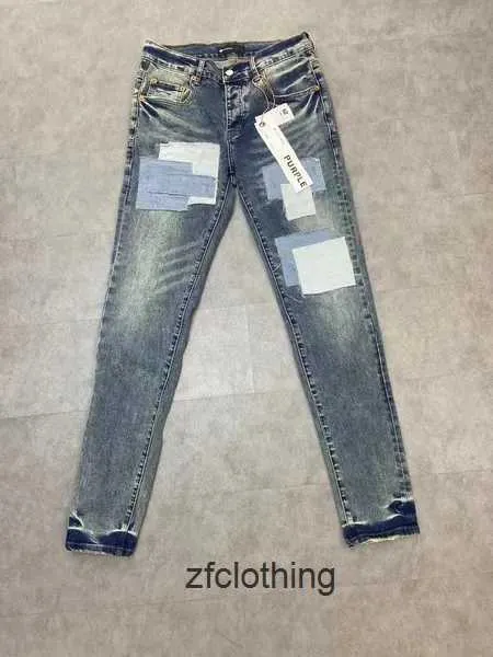 Diseñador Pantalones de mezclilla morada para hombres Pantalones de jeans Jeans Men Design Retro Streetwear Brand Pant Olik
