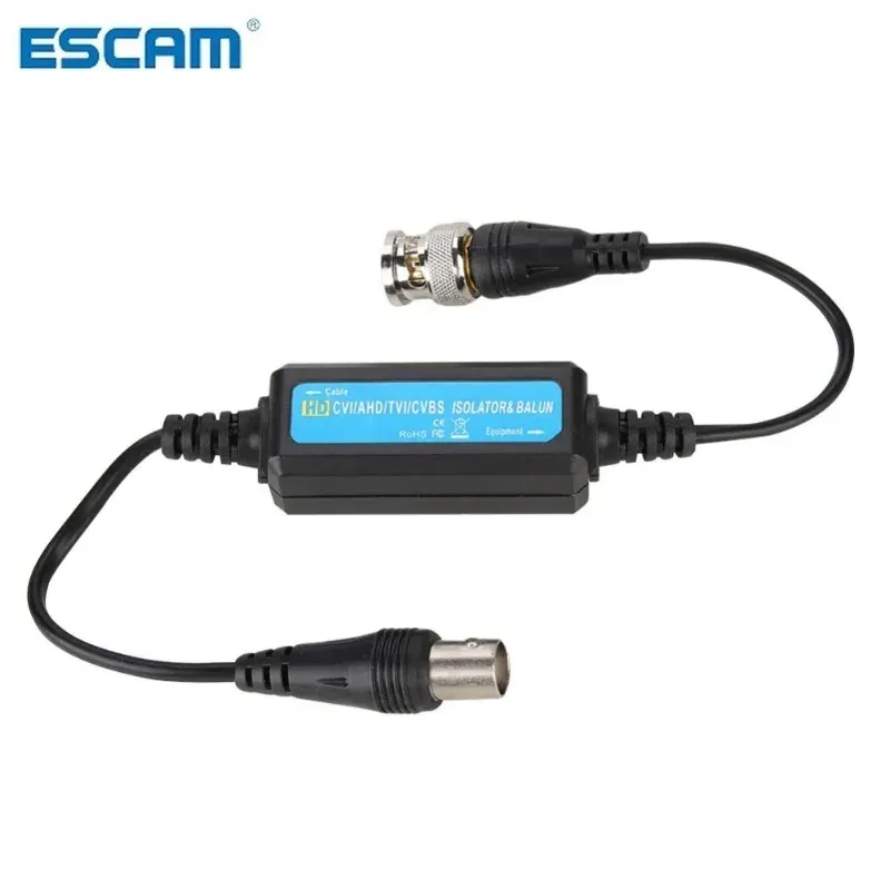 ESCAM HD-TVI/CVI/AHD/CVBS Ground Loop Isolator Video Balun Koaxial BNC Stecker auf Buchse für Kamera