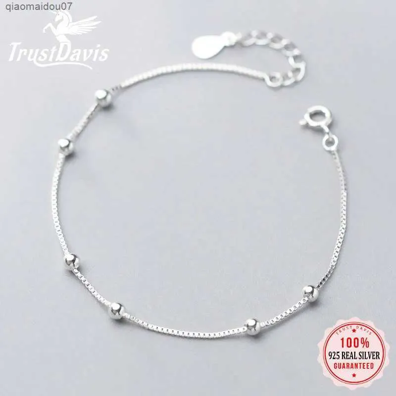 TrustDavis Authentique Argent Sterling 925 Minimaliste Boîte Chaîne Bracelet De Perles Bracelet Bracelet Bracelet Bracelet Bracelet Bracelet Bracelet Bracelet Soutien-Gorge