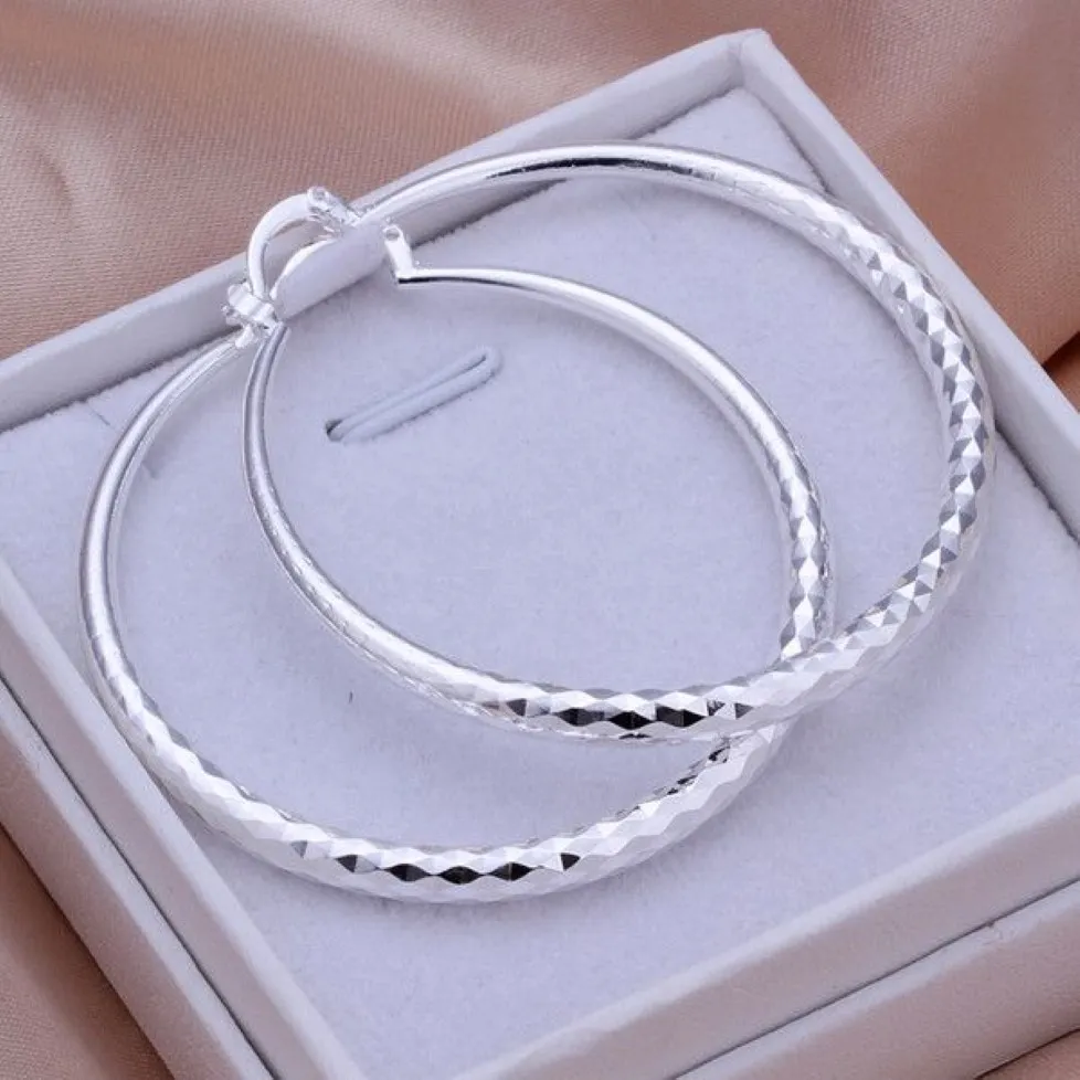 Orecchini con diamanti a sezione circolare placcati in argento sterling DFMSE291 Orecchini da donna con lampadario pendente in argento 925 10 paia a lo2741