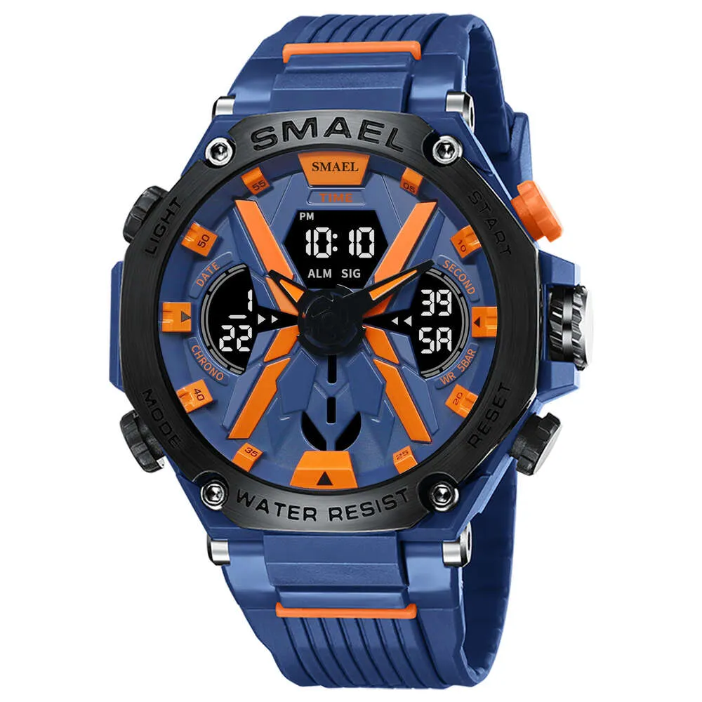 SMAEL 8087 Neue Creative X Herren-Multifunktions-Sport-wasserdichte, nachtleuchtende elektronische Uhr