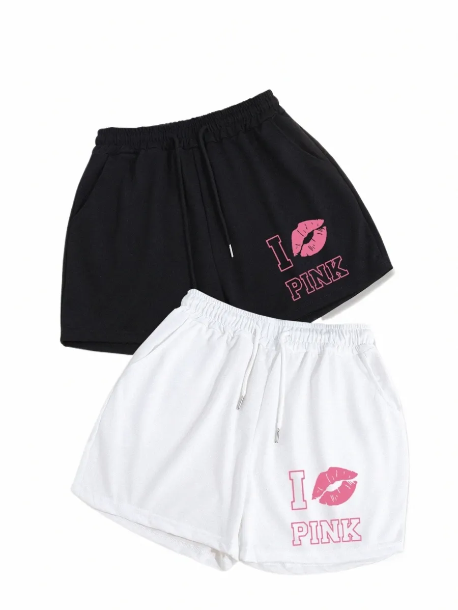 Lip Print Hot Spodnie, Fitn Yoga Tapa Casual Shorts, Letnie i wiosenne zużycie, Wear's Wear o6jj#