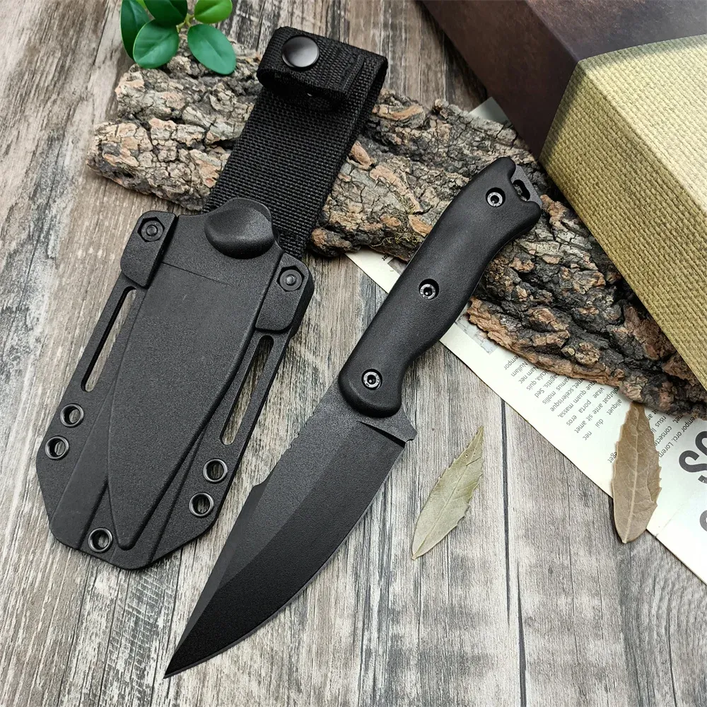 BK18 Straight Knife D2 Blade Nylon Fiberglass Handle Fixed Blade Hunting Camping Military Tactical Hand Tool Small Pocket Knife with Nylon Fiberglass Sheath