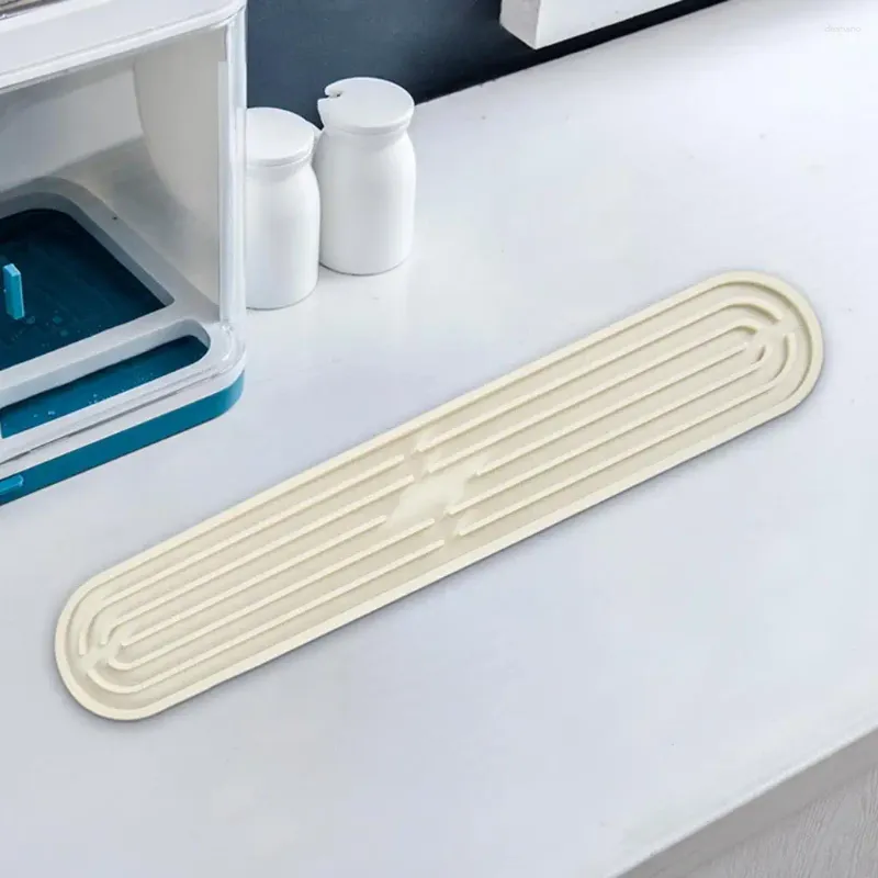 Bordmattor Space-Saving Silicone Mat Flexibel Drain för diskbänk Bänkskivskydd Pad Anti-Slip Dish Dying Cushion