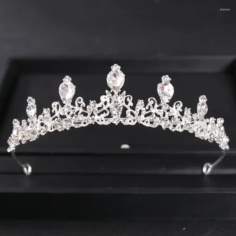 Klipsy do włosów srebrna kryształowa korona i vintage luksusowy rhinestone tiara tiaras mostka biżuteria