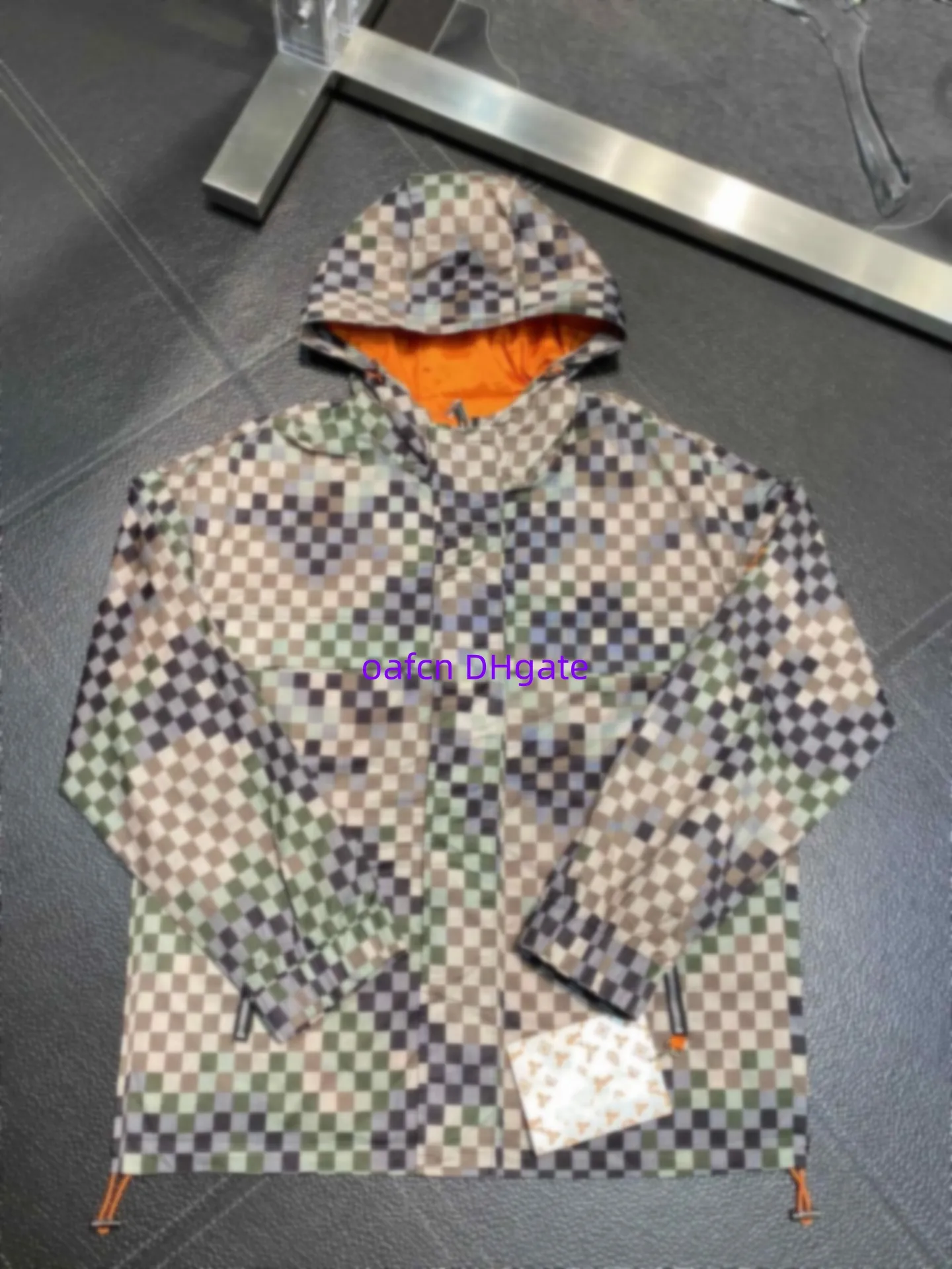 23FW Designer Spring and Autumn Fashion Hooded Jacket Sports Windproof Casual Men's Coat Customized Camo Mosaic New Windbreaker