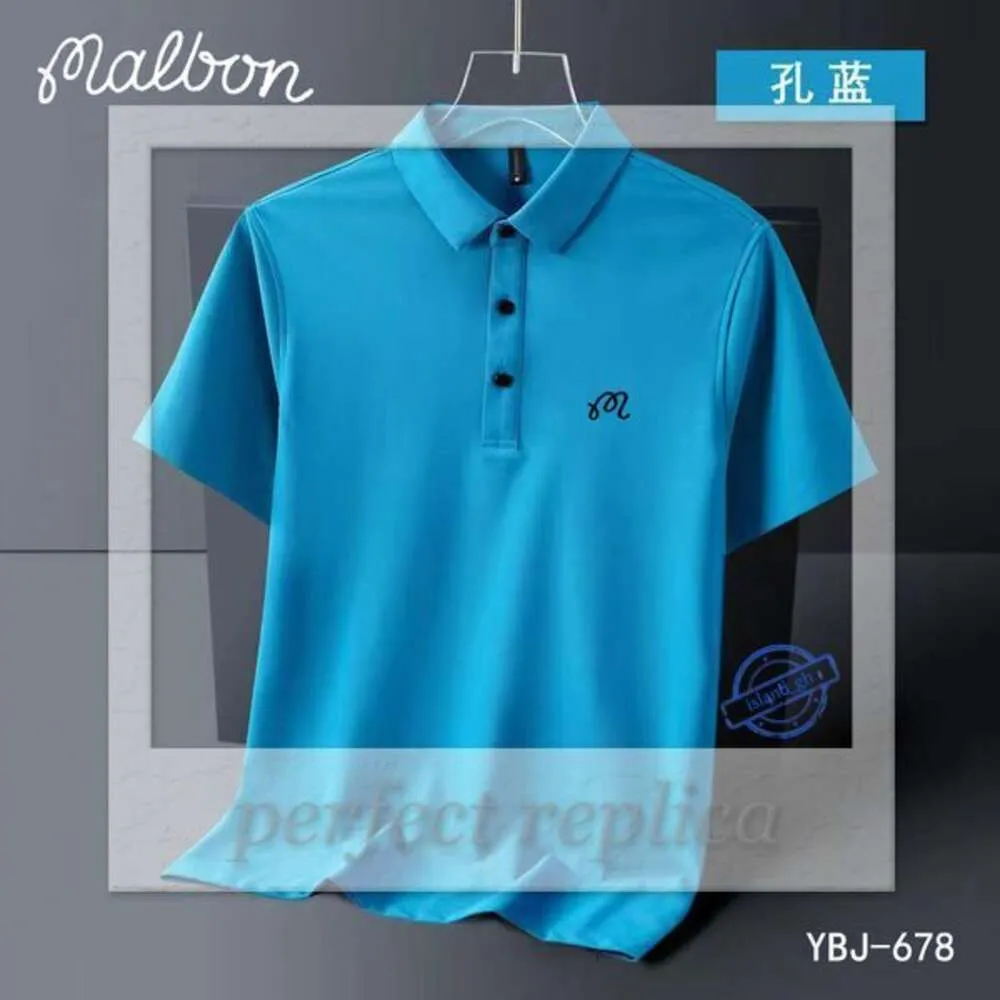 Malbon Heren T-shirts Zomer Geborduurd Malbon Golf Poloshirt Mannen Hoge Kwaliteit Heren Korte Mouw Ademend Sneldrogend Top Business 820