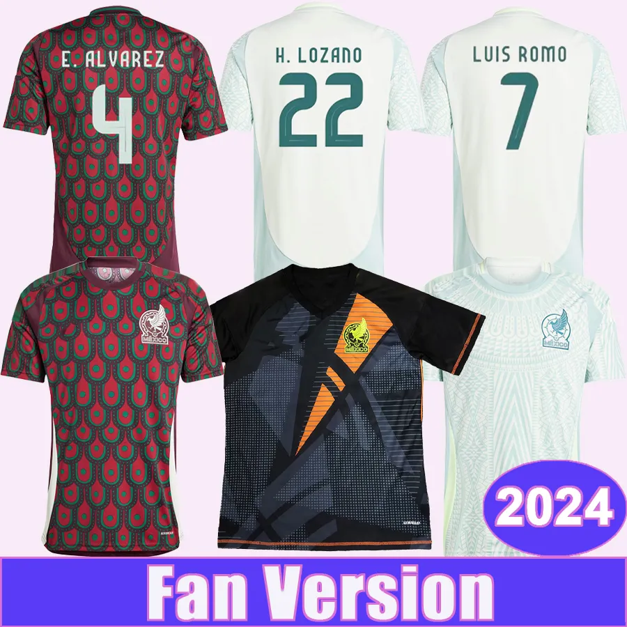 2024 Mexico Heren Voetbalshirts Nationaal Team ARAUJO RODRIGUEZ G.OCHOA RAUL S. GIMENEZ L. ROMO S. CORDOVA Thuis Uit Keeper Voetbalshirts